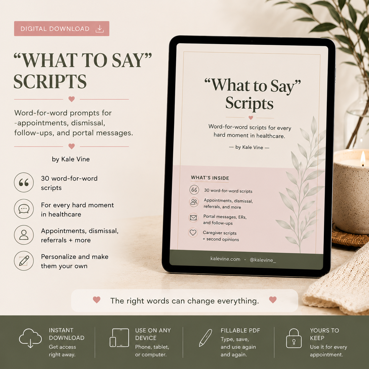 What to Say Scripts by Kale Vine